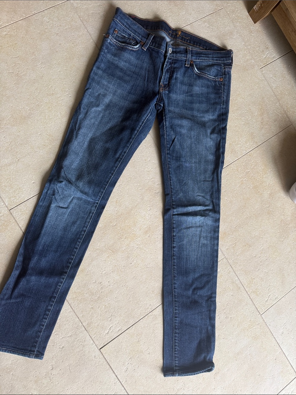 Dark Blue Women's Slim Jeans ROXANNE Size 29 7 For All Mankind Jeans